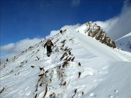 We took our snowshoes off here.