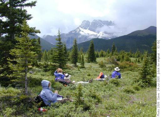 Lunch with a view of Mount Rae
