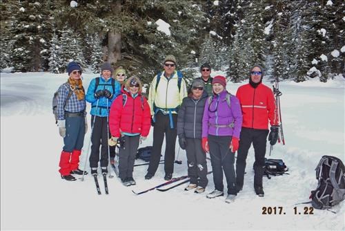 Lunch group at Tyrwhitt picnic table