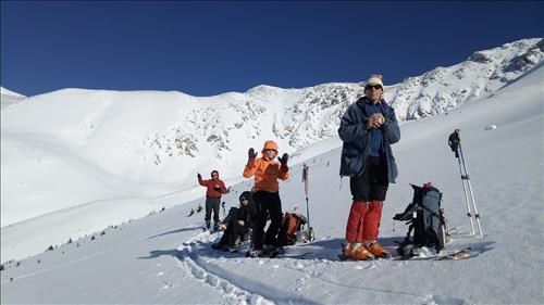 Jim,Shirley,Christine and Manfred at lunch on Observation's Lower slopes
