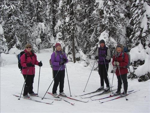 Carmie, Jane, Anne & Barb on Lower Telemark