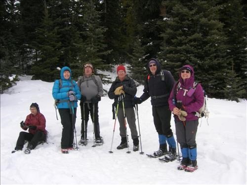 Snowshoe group in Cascade Amphitheatre