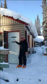 Dave getting ready to head out for a ski up Parker Ridge