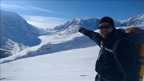 Paul enjoying the view of Athabasca glacier