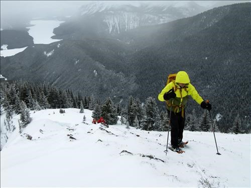 Damian on the upper section of the ridge