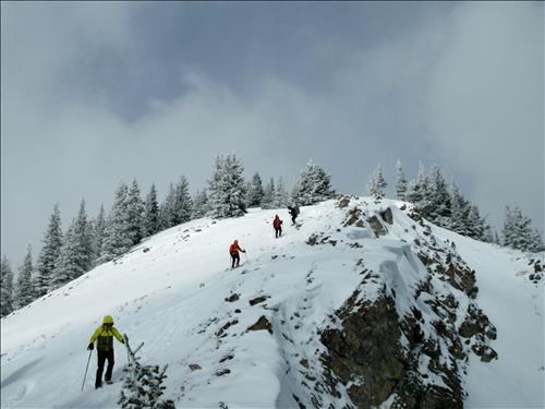 Coming down the upper section of the ridge