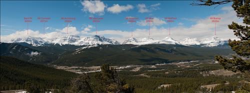 Peaks of the Front Ranges looking west from Junction Hill's ridge (click to enlarge)