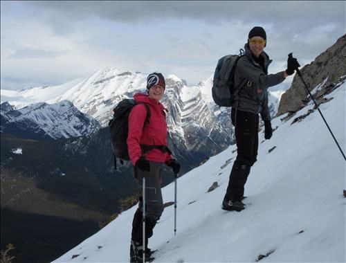 Marg and Inge on the way up