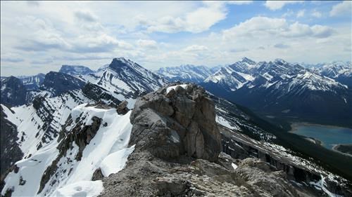 Looking South from the summit towards the Three Sisters