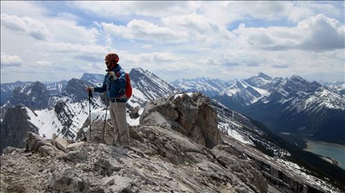 Evan enjoying the views from the summit of Lawrence Grassi
