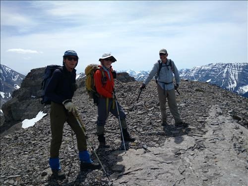 Manfred, Arnold & Dave B near highest point on Opal Ridge North
