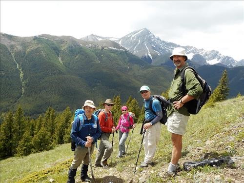 Lenard, Jim, Sonja, Clifton, Francisco, back ground Mist Mt.
