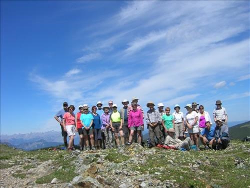 Group (minus Ron, the photographer) at summit
