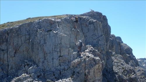 Scrambling up to first peak