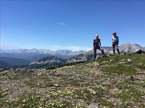 Cristina and Sue at the top of Bull Creek Hills