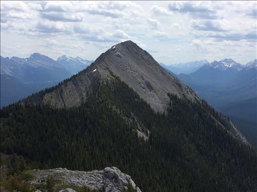View of Sulfur Mtn from 3rd unnamed peak on Sulfur Mtn Ridge