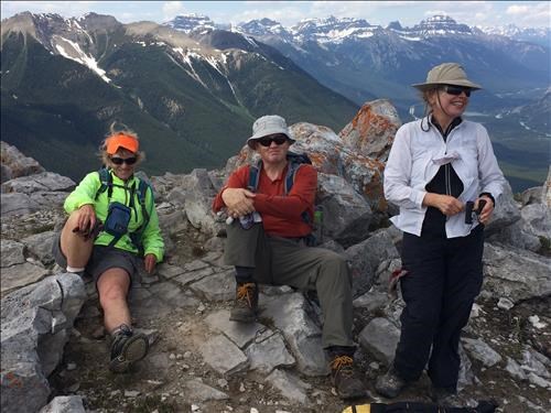 Christine, Jim and Jeannette on top of 3rd unnamed peak on Sulfur Mtn Ridge