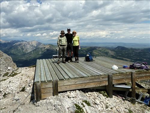 Bill, Bruce and Ginger on the helipad, we lingered here awhile.