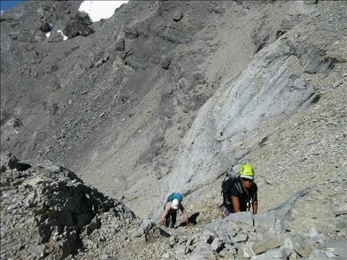 Susan and Ricardo coming up the cliffbands