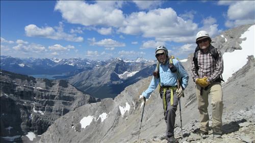 Arnold and Bill above the cliffbands