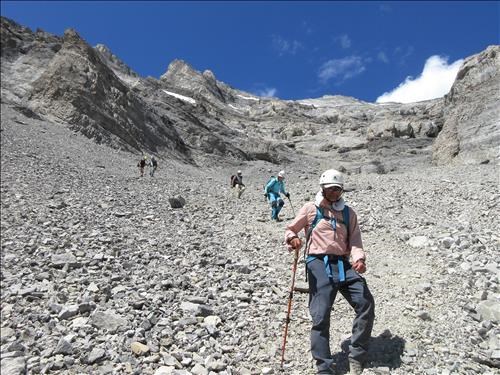 Ricardo and the gang coming down the talus cone