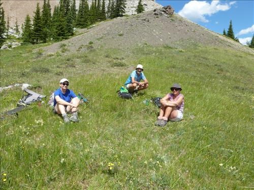 Sunny hillside lunch break