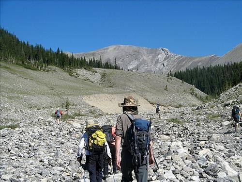 Hiking up the north fork of canyon ck.