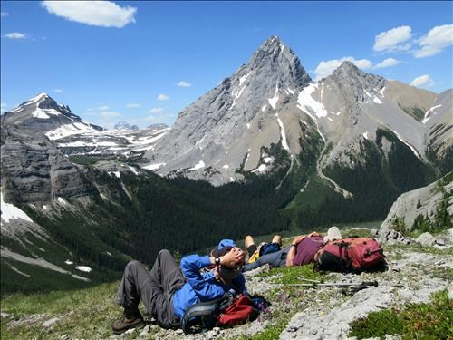 Enjoying the view of Birdwood Pass from Piggy Plus viewpoint
