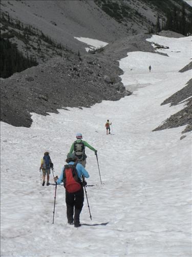 Taking the easier way down from Old Goat Glacier