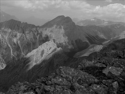 Looking across Buller creek to Mount Buller from Mount Engadine on a smoky day