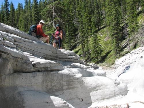 At the end of the upper section of the slot canyon