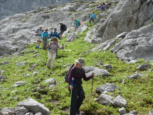 Coming down the trail from the upper lake