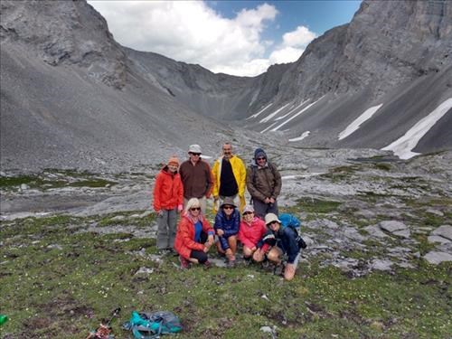 Surrounded by mountains, lunch time.