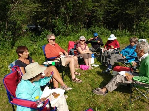 Ramblers barbecue day in the mountains.