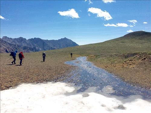 Shortly after leaving our lunch stop in the shelter of a low ridge after leaving the North Peak.