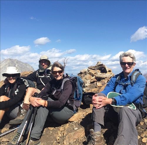On the very windy North Summit with Katrin, Chip, Caroline and Doug