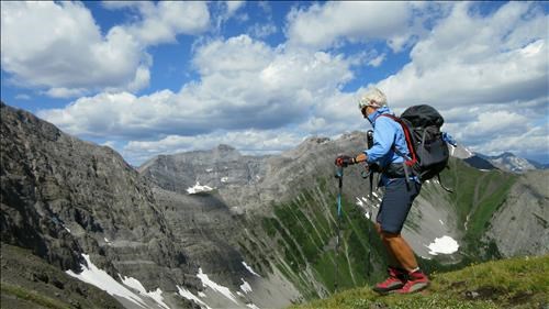 Alda on the ridge between the outlier and the North Peak of Indefatigable Alda on the ridge between the outlier and the North Peak of Indefatigable