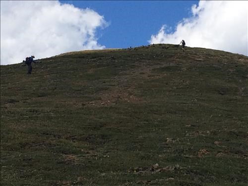 Doug and Bill ascending Highwood Ridge from Paradise Valley