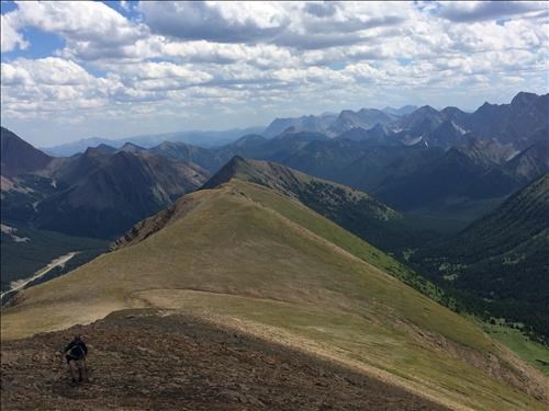 Looking down Highwood Ridge from a high point