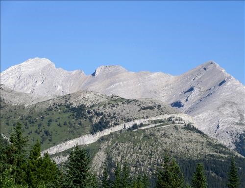 Mount Head from Grass Pass - summit to far left
