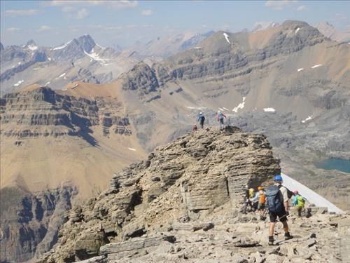 Ramblers descend the upper part of the north ridge of Mt. Andromache