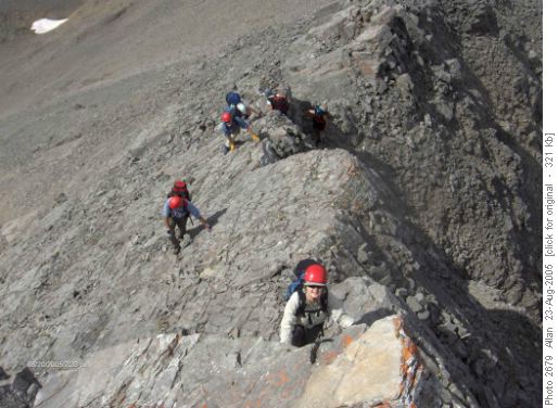 Climbing ridge to second bump