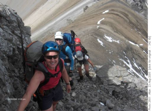 From col to top of Warspite climb