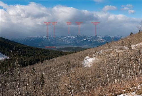 View SE of Eagle Hill Summit into the Bow Valley
