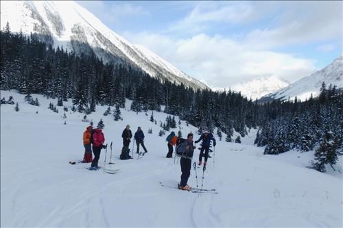 Our skin and lunch spot near Pocaterra Tarns