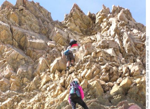 Things start to get real interesting on the ascent of Oyster Peak, South Summit.