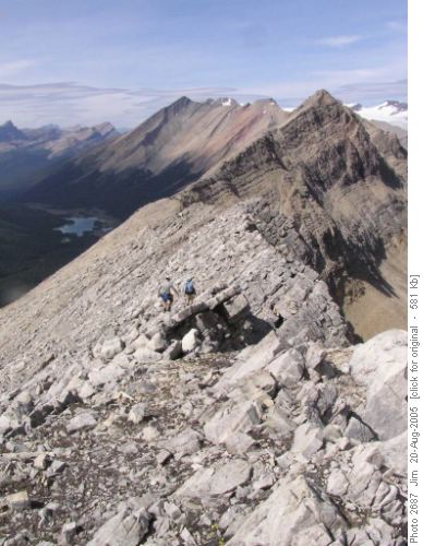 The ridge between the north and south summits of Oyster Peak offers views and a challenge.