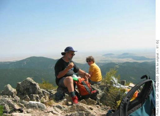 Lunch on summit of Old Scraggy Peak