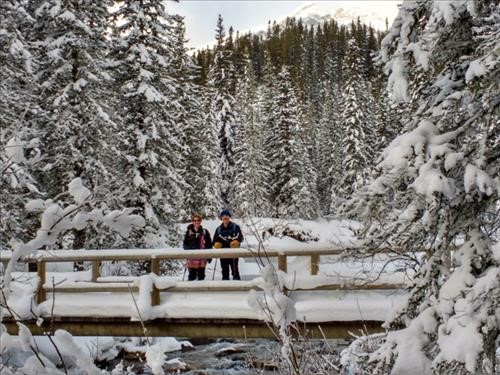 Barb and Lenard on the Forty Mile Creek bridge.