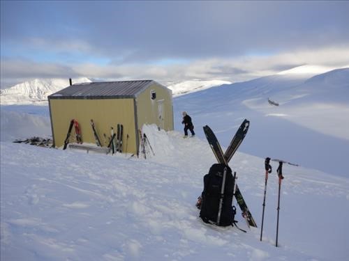 Sunrise from the Scott-Duncan hut on the Wapta Traverse
